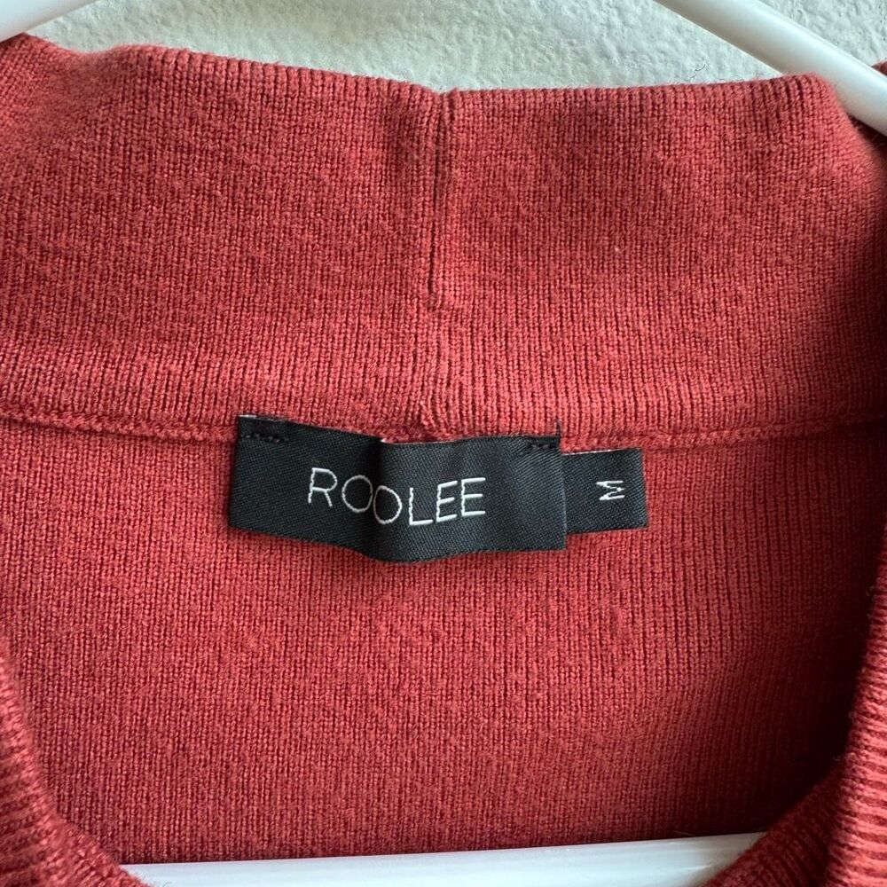 Roolee Denton Teal Orange Red Striped Bell Sleeve Boho Sweater Size Medium - Picture 6 of 8